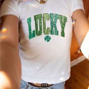 Lucky White and Green Kids T-Shirt